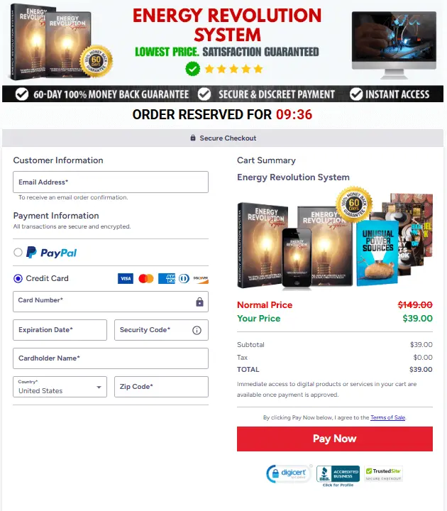 Energy Revolution System - Secure Checkout 